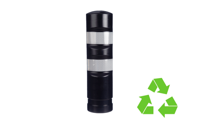 Black Traffic Delineator Post Plastic Recycled